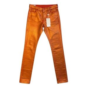 Margiela MM6 Waxed Orange Skinny Jeans